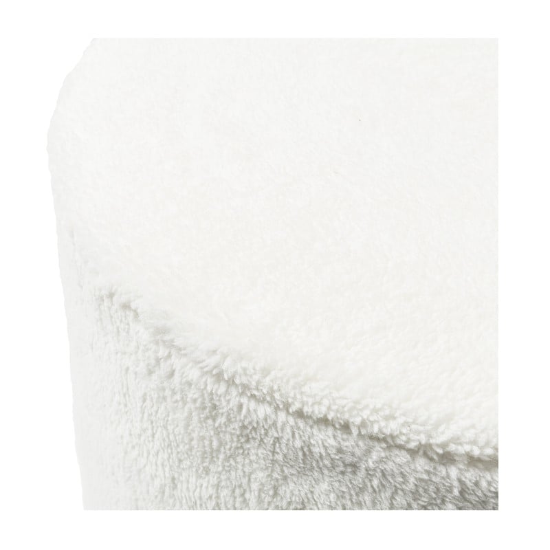 Teddy poef rond - wit - ø55x32 cm