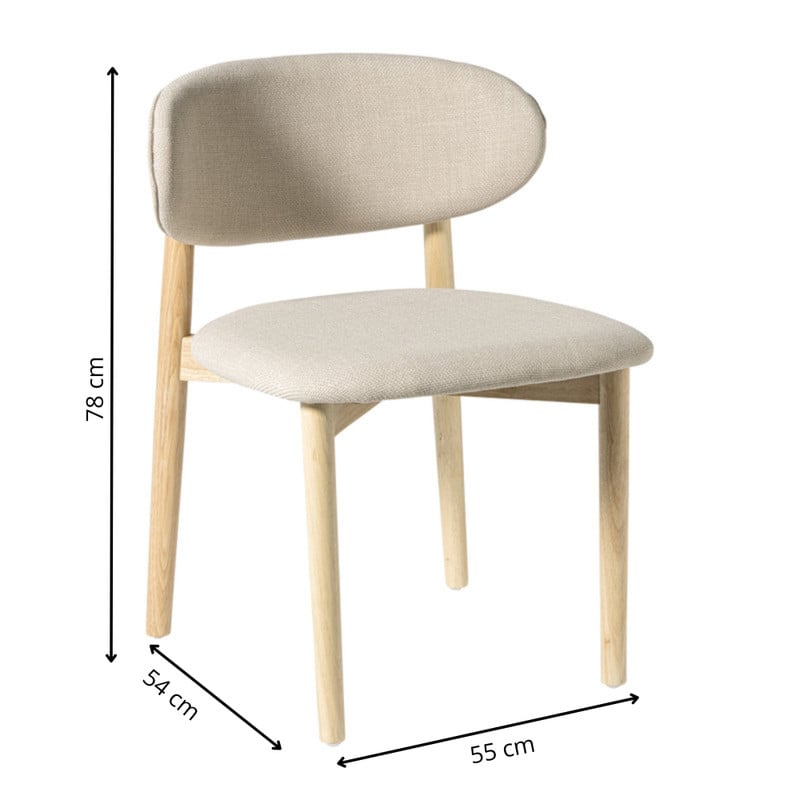Eetkamerstoel Niki - wit - 78x55x54 cm