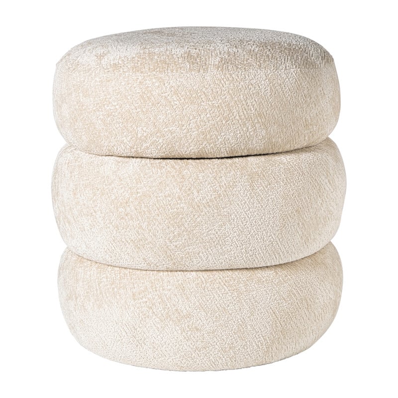 Opbergpoef bubbles - beige - ø41x41 cm