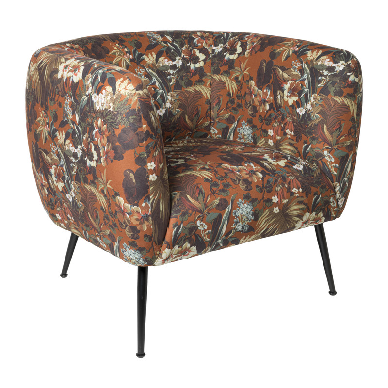 Armfauteuil Frida - gebloemd - 69x75x71 cm