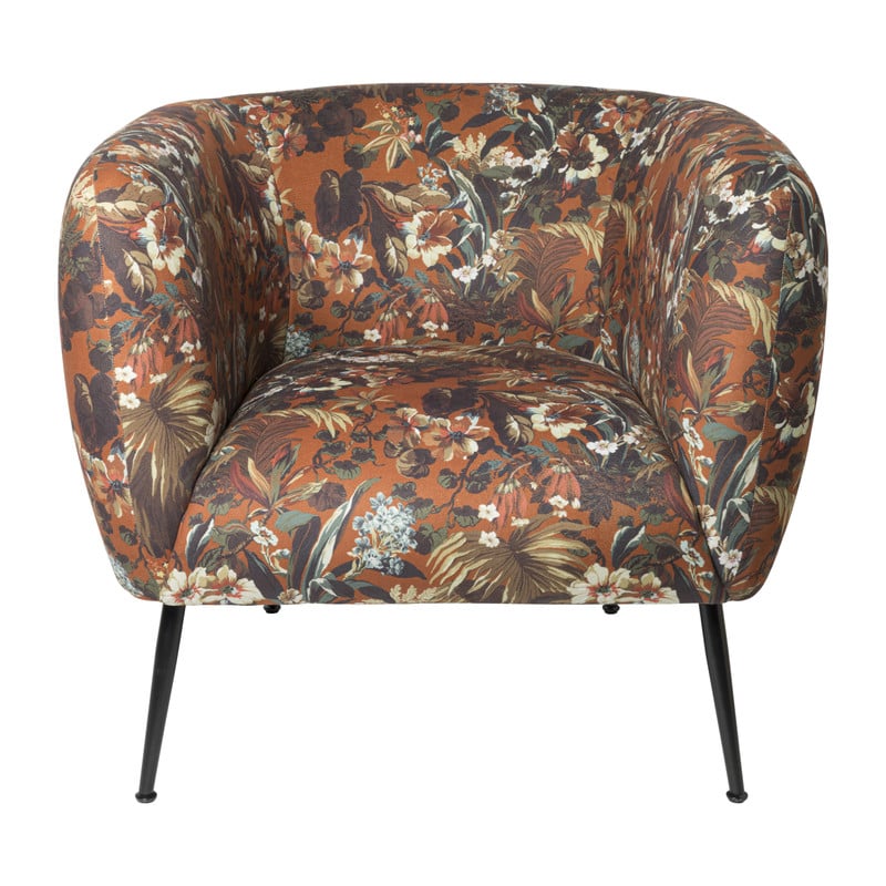 Armfauteuil Frida - gebloemd - 69x75x71 cm