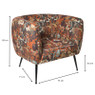 Armfauteuil Frida - gebloemd - 69x75x71 cm