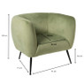 Armfauteuil Frida - groen - 69x75x71 cm