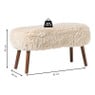 Bankje beatle - beige/bruin - 40x82x40 cm