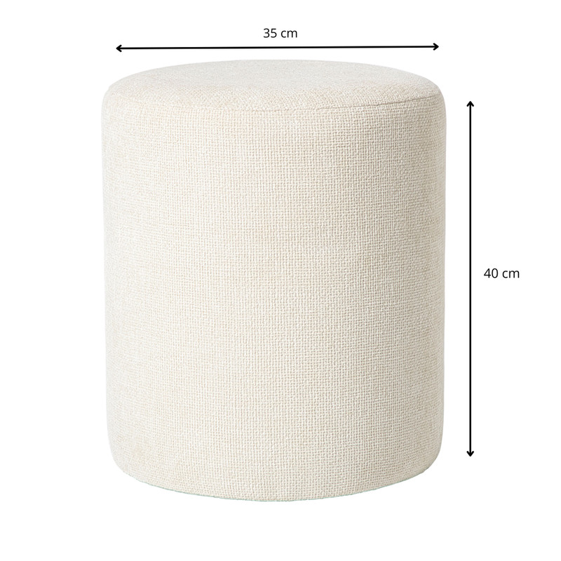 Poef Debby - beige - ø35x40 cm