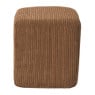Poef rib vierkant- bruin - 38x35x35 cm