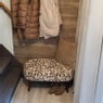 Bankje sneeuwluipaard - beige/zwart -  40x82x40 cm