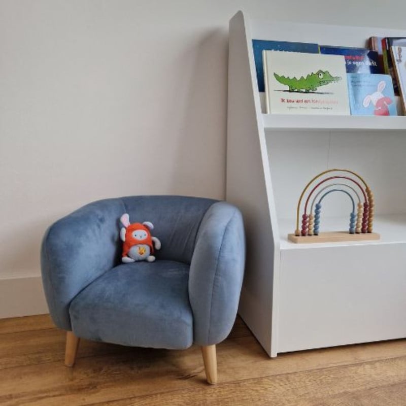 Kids fauteuil Peppi - lichtblauw - 41x52x44 cm