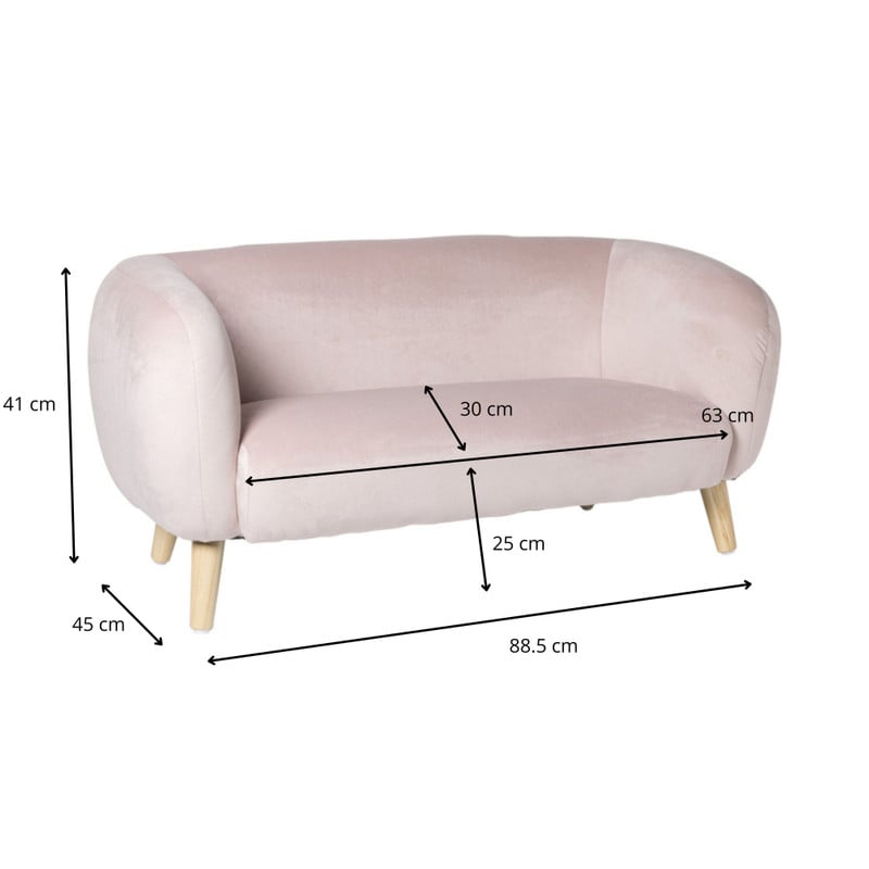 Kids bank Peppi - lichtroze - 41x88.5x45 cm