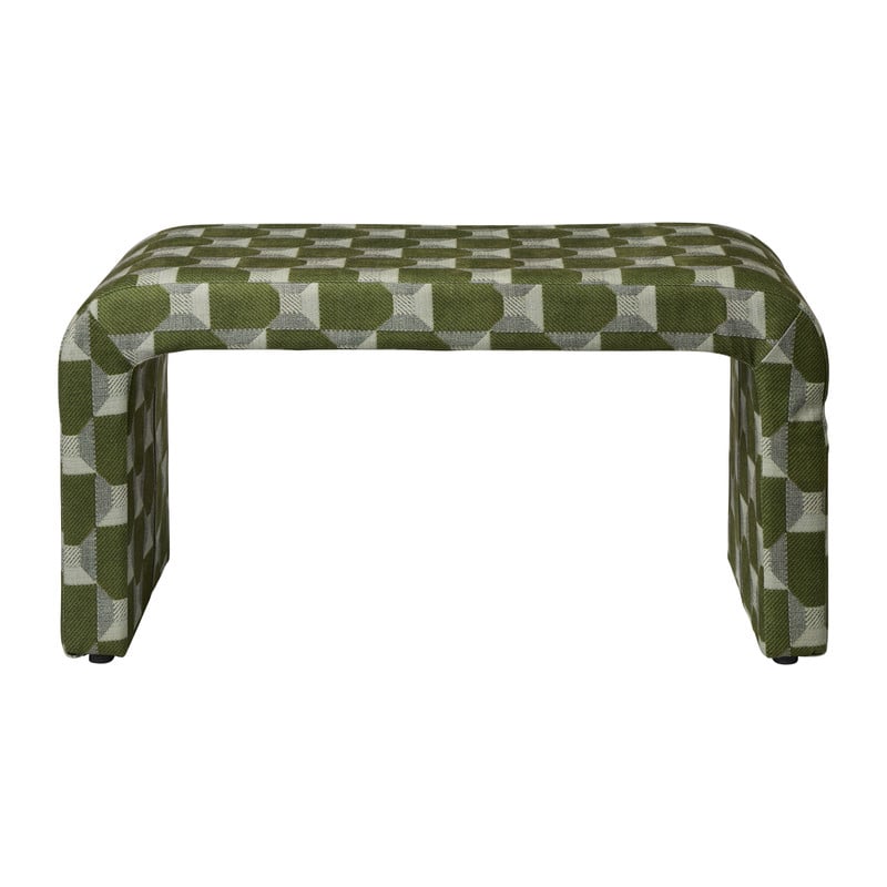 Bankje grafisch - groen/beige - 49x100x36 cm