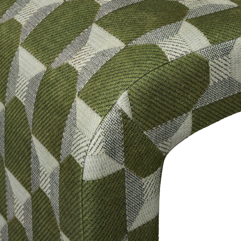Bankje grafisch - groen/beige - 49x100x36 cm