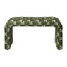Bankje grafisch - groen/beige - 49x100x36 cm