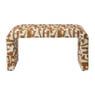 Bankje grafisch - geel/beige -  49x100x36 cm