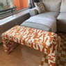 Bankje grafisch - geel/beige -  49x100x36 cm