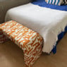 Bankje grafisch - geel/beige -  49x100x36 cm