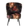 Fauteuil bloem - multikleur/zwart - 59x66x75 cm