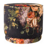 Poef met bloemen - ⌀40x37 cm