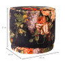 Poef met bloemen - ⌀40x37 cm