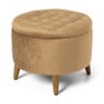 Opbergpoef rond - bruin - ⌀50x40 cm 
