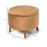 Opbergpoef rond - bruin - ⌀50x40 cm 