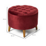 Opbergpoef rond - rood - ⌀50x40 cm 