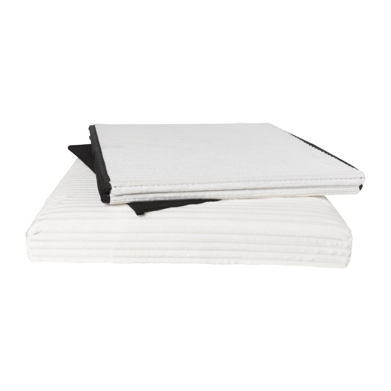 Opbergbox teddy rib vierkant - wit - 38x38x38 cm