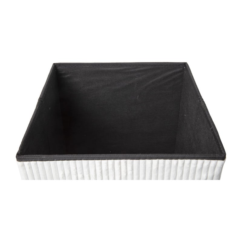 Opbergbox teddy rib vierkant - wit - 38x38x38 cm