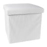 Opbergbox teddy rib vierkant - wit - 38x38x38 cm
