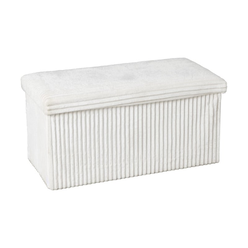 Opbergbox teddy rib rechthoekig - wit - 38x76x38 cm 