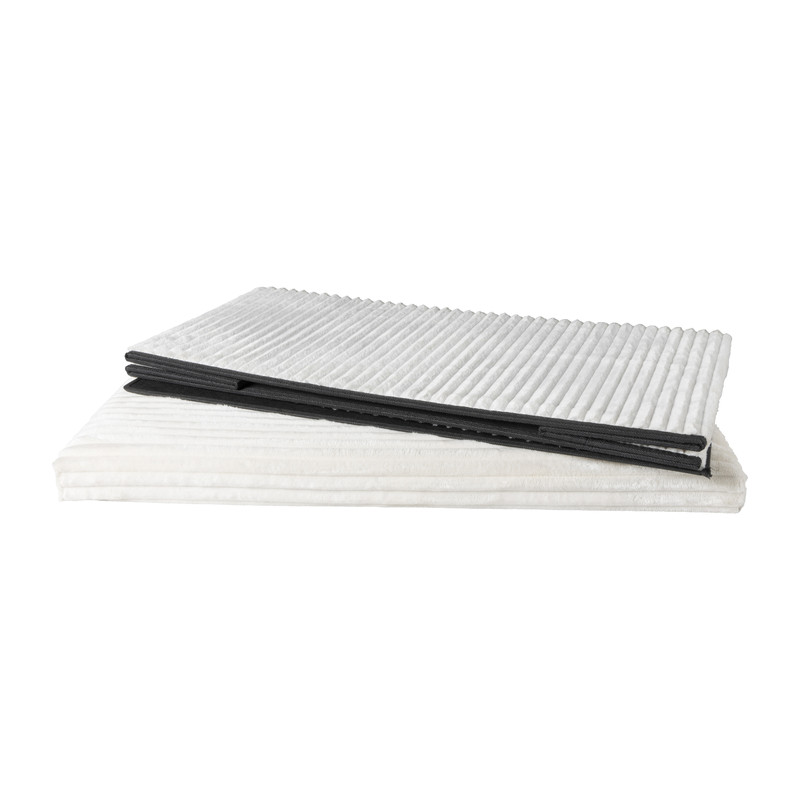 Opbergbox teddy rib rechthoekig - wit - 38x76x38 cm 