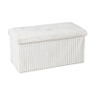 Opbergbox teddy rib rechthoekig - wit - 38x76x38 cm 