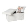 Opbergbox teddy rib rechthoekig - wit - 38x76x38 cm 