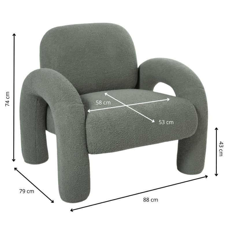 Sofa Marilyn - groen - 74x88x79 cm
