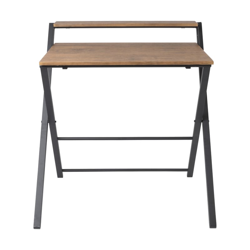 Inklapbaar bureau Leon - bruin/zwart - 84.5x81.5x70 cm