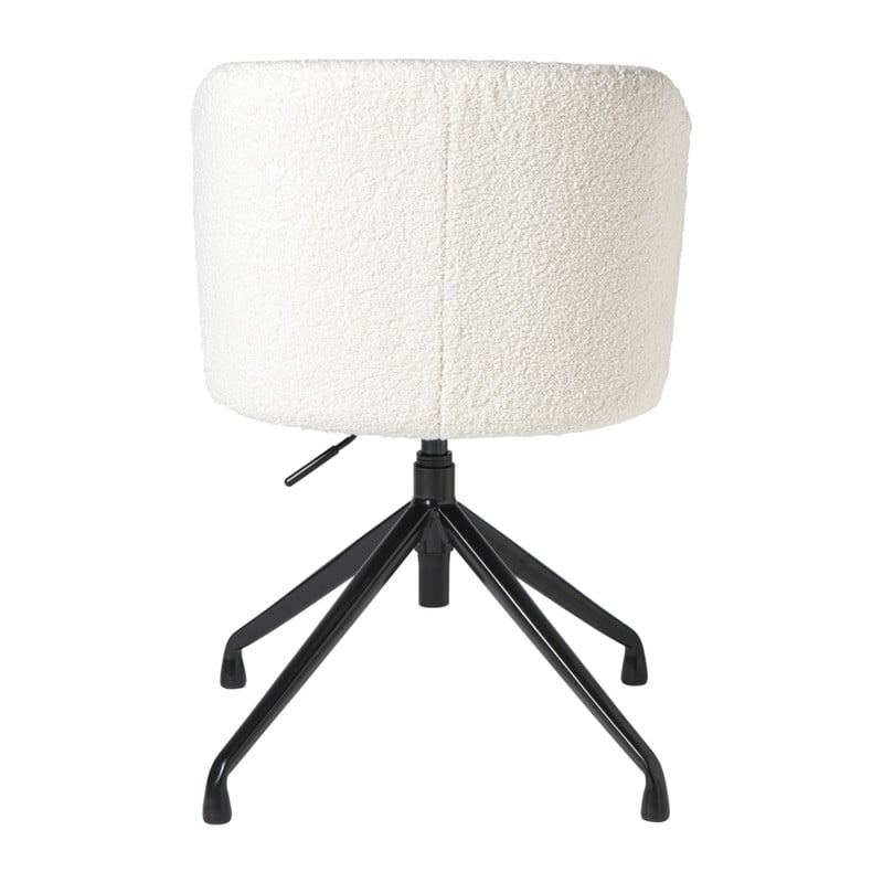 Draaibare bureaustoel teddy - wit/zilverkleurig - 75.5x56x50 cm