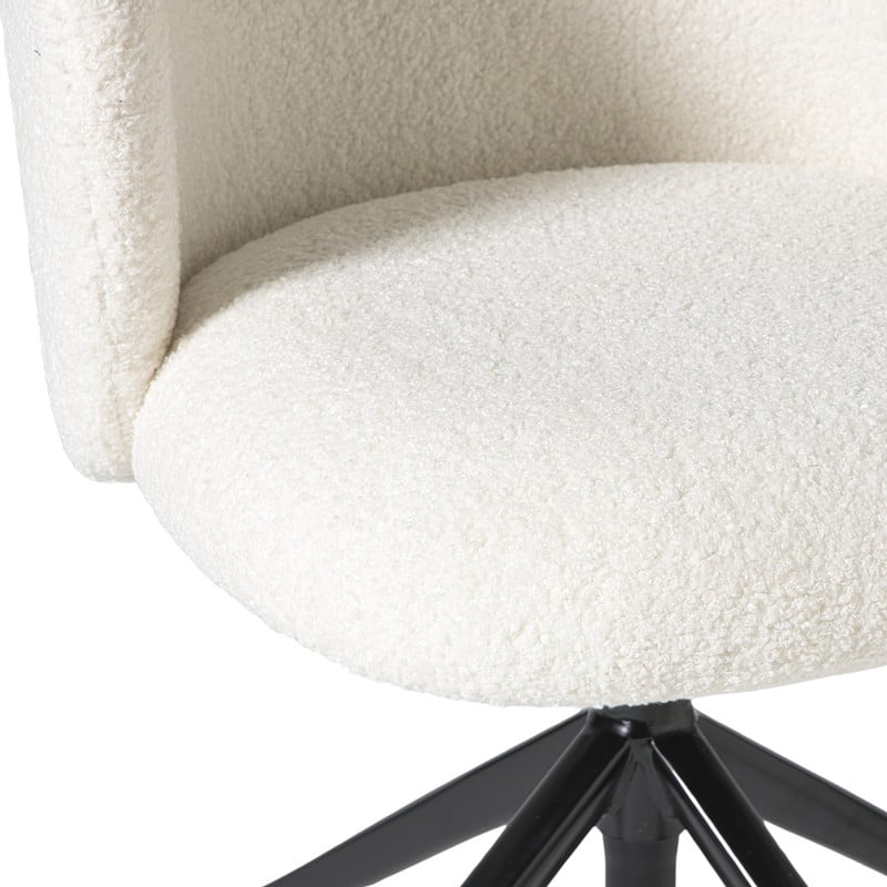 Draaibare bureaustoel teddy - wit/zilverkleurig - 75.5x56x50 cm