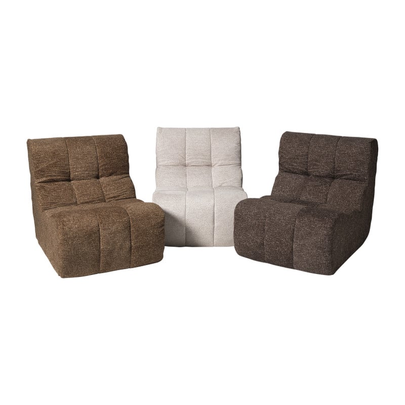 Fauteuil chenille chunk - beige - 87x72x66 cm