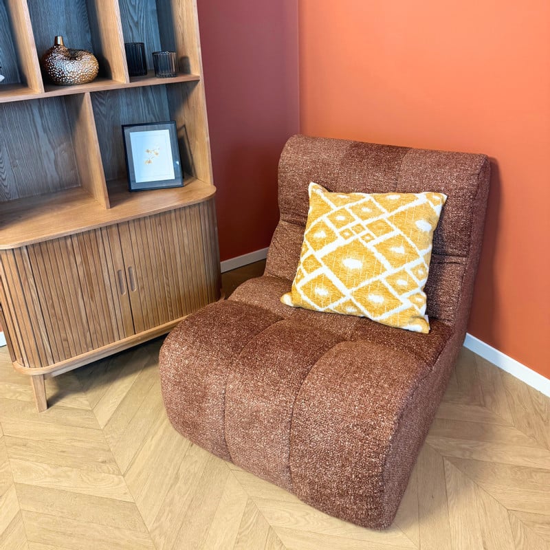 Fauteuil chenille chunk - bruin - 87x72x66 cm