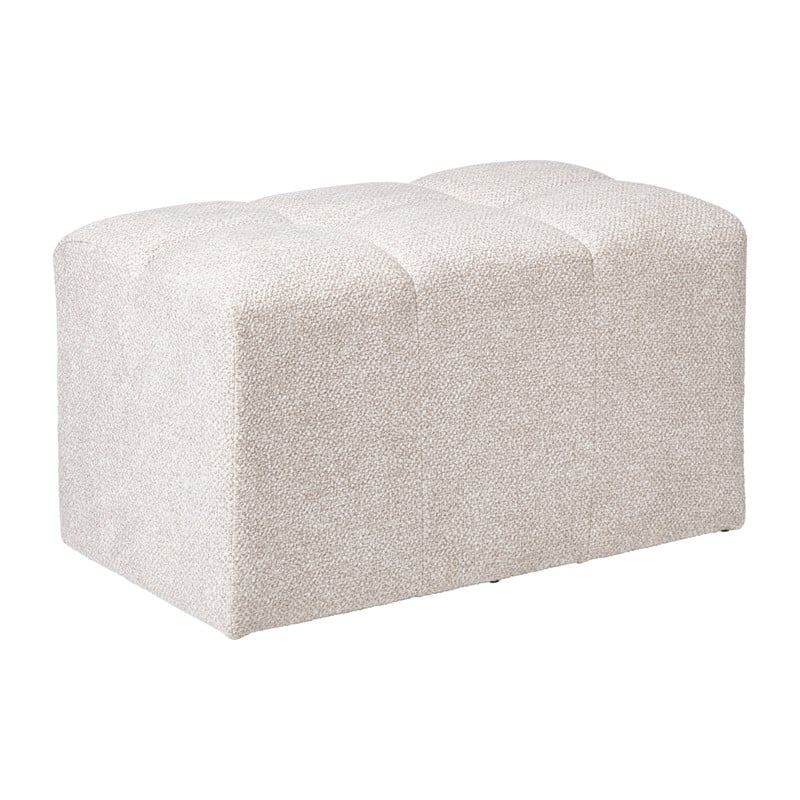Hocker chenille - beige - 38x66x38 cm