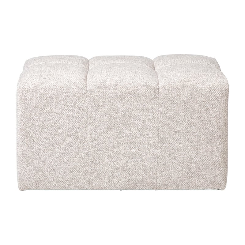 Hocker chenille - beige - 38x66x38 cm