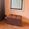 Hocker chenille - bruin - 38x66x38 cm