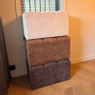 Hocker chenille - donkerbruin -38x66x38 cm