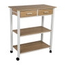 Serveerwagen - 3 plateaus en 2 laden - 68.5x37x81 cm