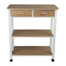 Serveerwagen - 3 plateaus en 2 laden - 68.5x37x81 cm