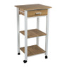 Serveerwagen - 3 plateaus en 1 lade - 42x37x81 cm 