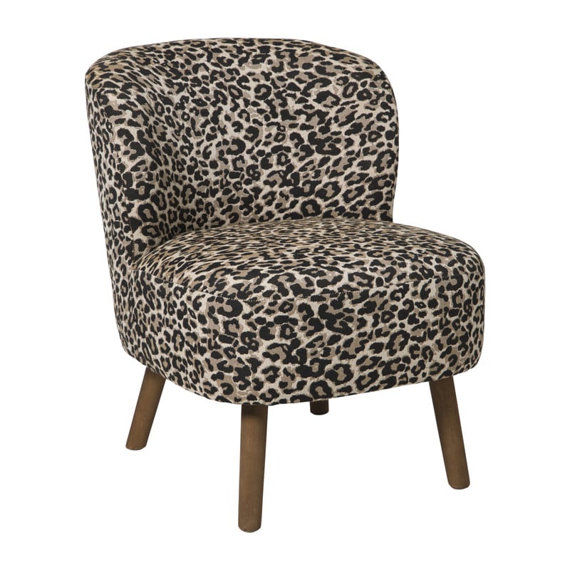 Fauteuil luipaard - bruin - 69x66x56 cm