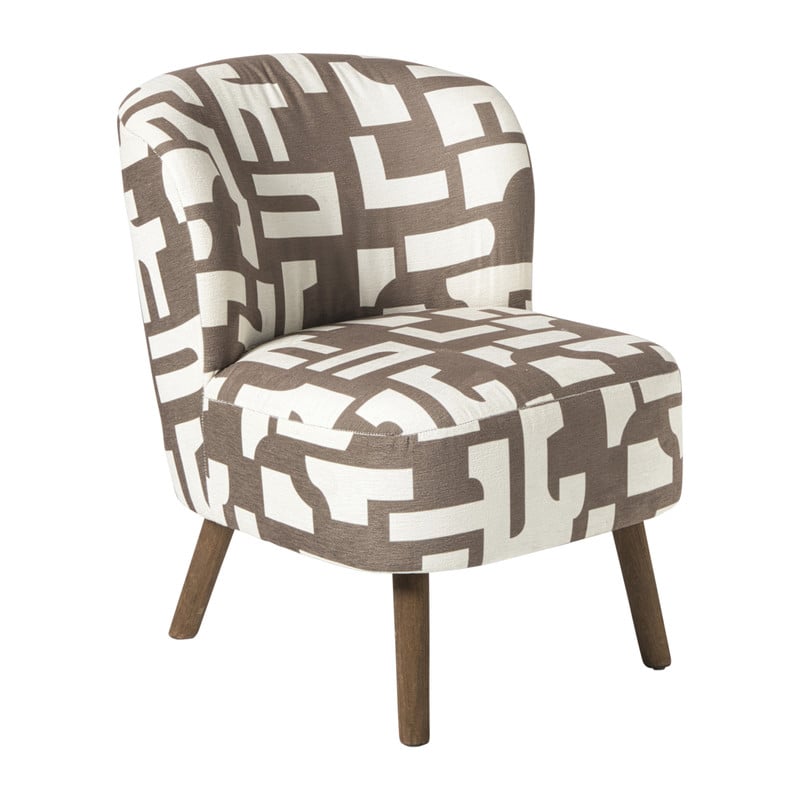 Fauteuil japandi - beige - 69x66x56 cm