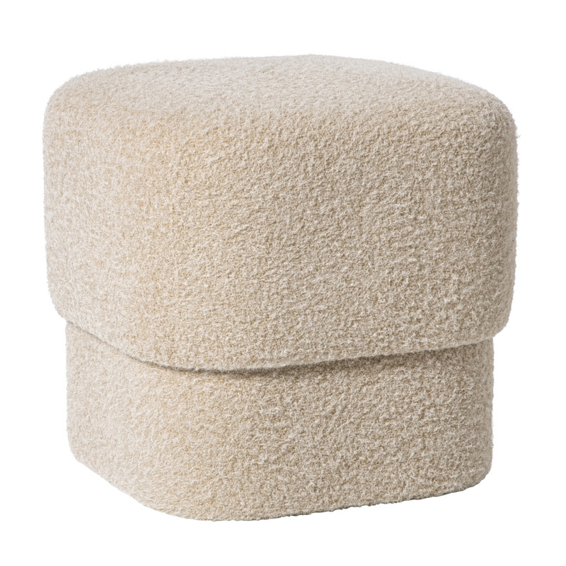 Poef vilt - beige - 40x40x40 cm