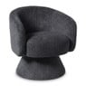 Draaifauteuil bouclé - zwart - 74x68x66 cm