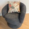 Draaifauteuil bouclé - zwart - 74x68x66 cm